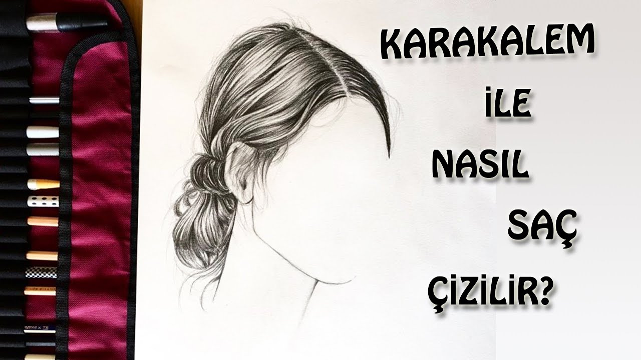 Karakalem ile saç nasıl çizilir?  How to draw hair? Yeni başlayanlar için adım adım kolay saç çizimi