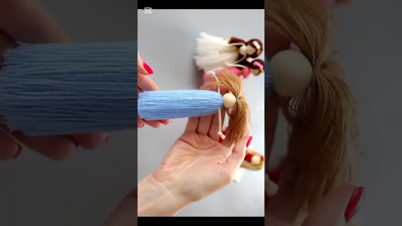 Making dolls key chain from thread diy