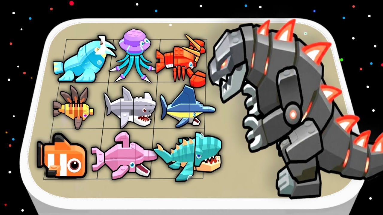 Craft Fish Merge Battle : Sea Monster Vs Mega Fish War, Fish Fusion Fight