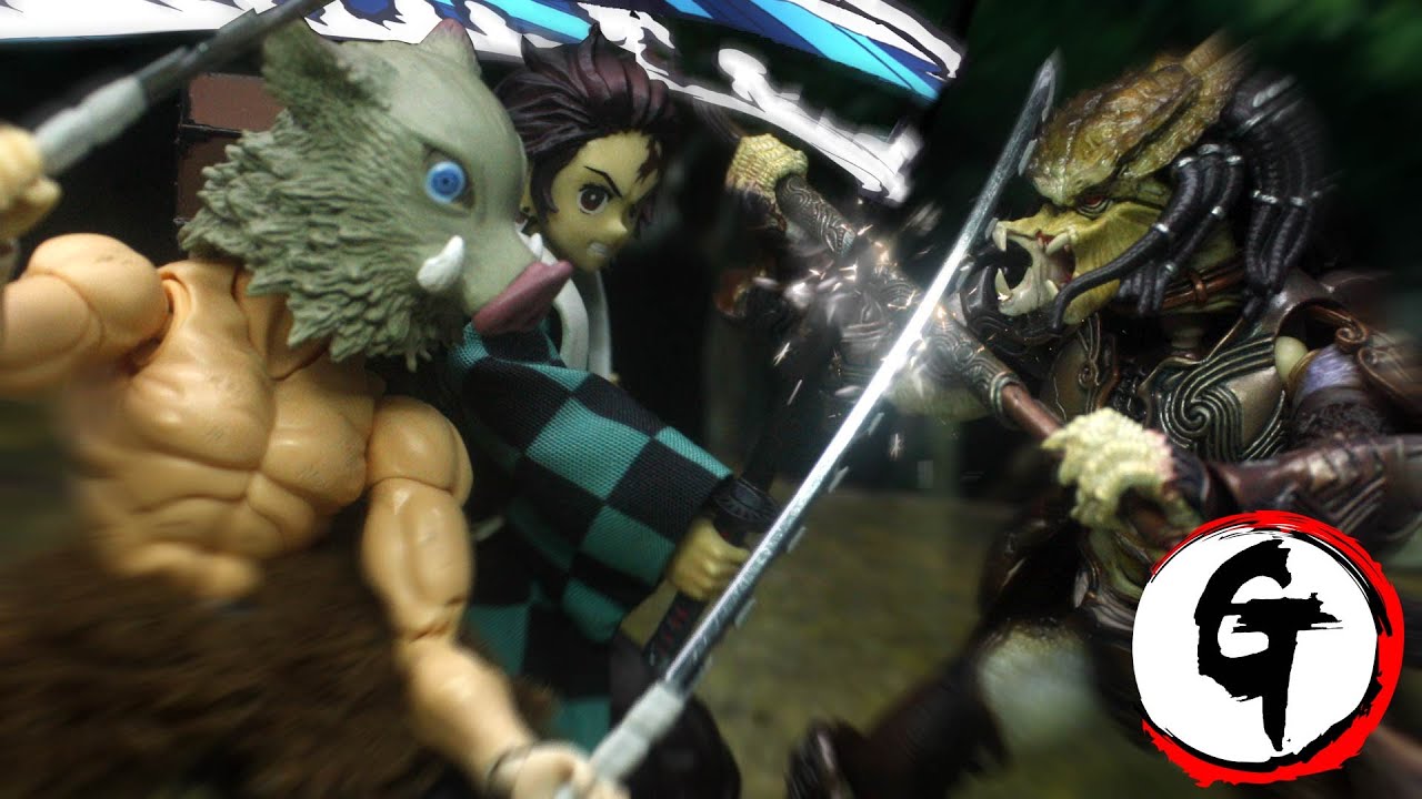 Tanjiro & Inosuke VS Predator -Demon Slayer stop motion竈門炭治郎&嘴平伊之助VSプレデター -鬼滅の刃 ストップモーション