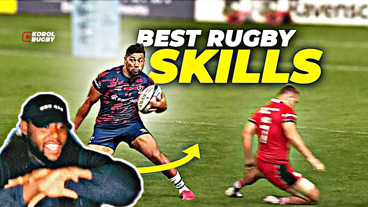 American Football Player React To Best Rugby Skills 2021/2022 Offloads, Steps, and Skills