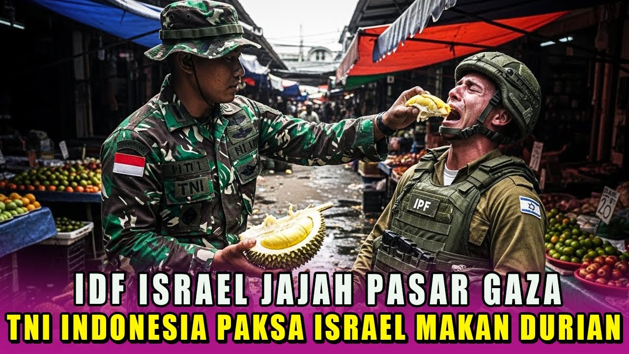 PANIK‼️IDF ISRAEL JAJAH PASAR GAZA, TNI INDONESIA PAKSA ISRAEL MAKAN DURIAN SAMPAI MUNTAH