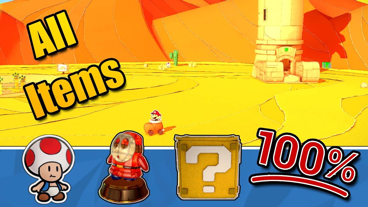 Scorching Sandpaper Far East 100% Collectibles Guide | Paper Mario Origami King