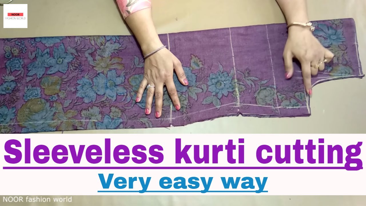 Sleeveless kurti/kameez cutting, very easy way