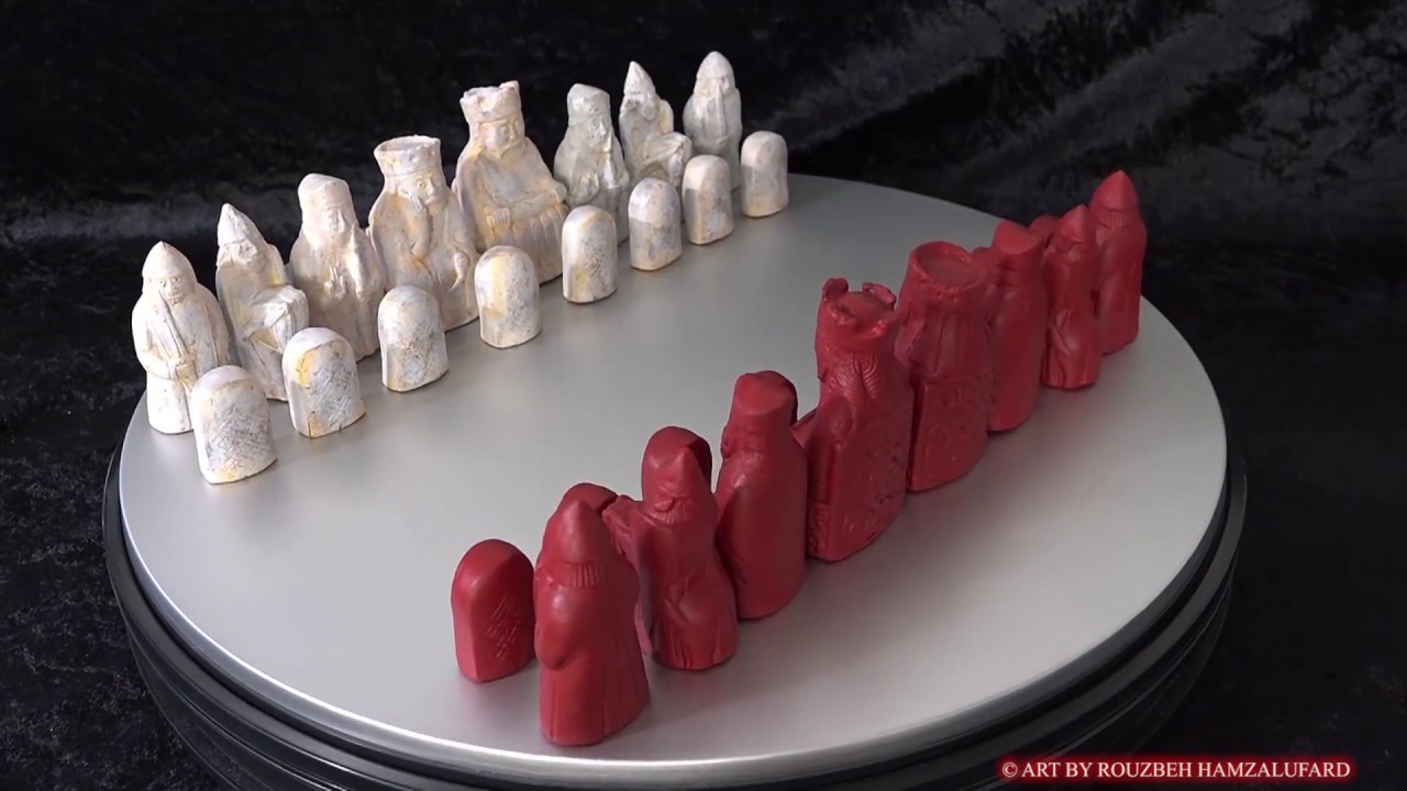 Handmade Lewis Chess Set - Sculpt with Polyclay, Super Sculpey - HD