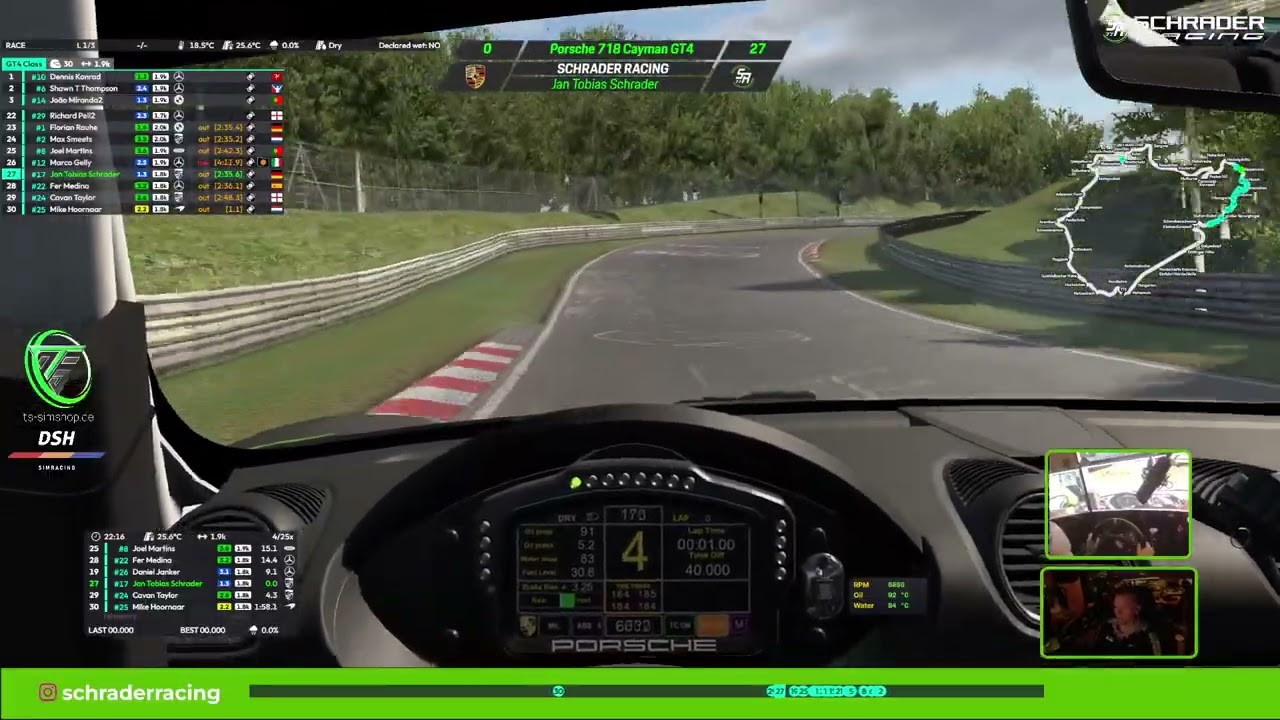 #iracing 2025 I Schrader Racing I Porsche 718Cayman GT4 I Nordschleife I P16 (Startgrid P20) #tsshop