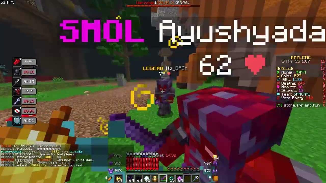 DESTROYING p2w KIDS ON SPAWN  IN APPLE MC s1 BANANA @telfenwfu