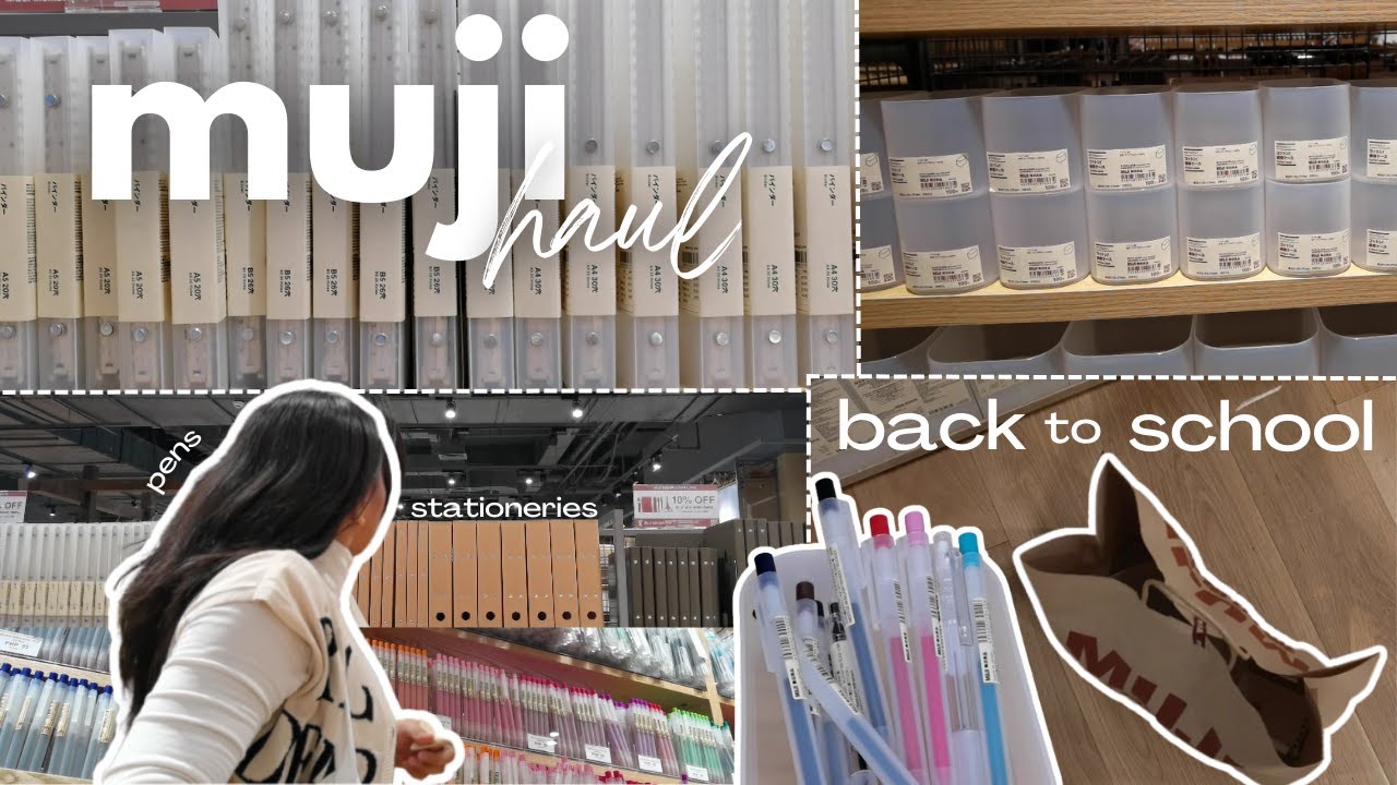 muji haul | minimalistic school stationeries, pens, huge haul!!