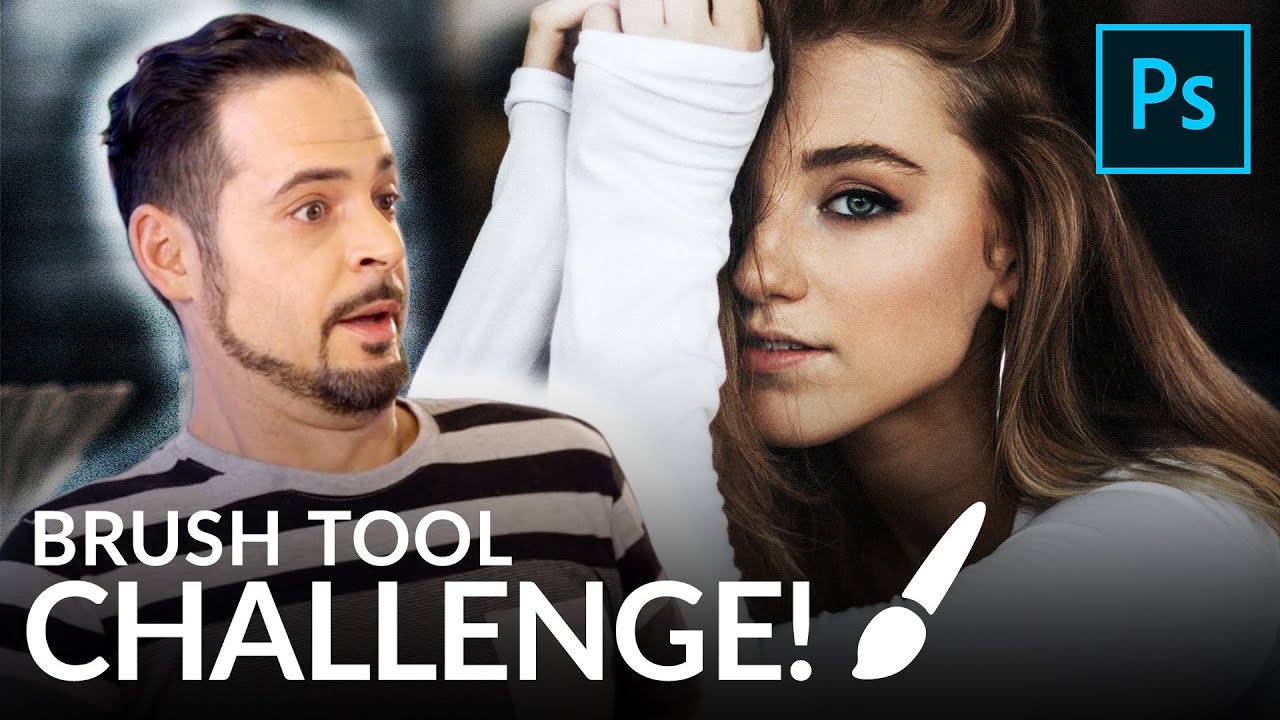 Portrait Retouch using only the BRUSH TOOL | Photoshop Challenge