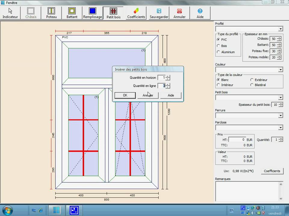 PVC Windows Designer  logiciel de la conception des fen&ecirc;tres