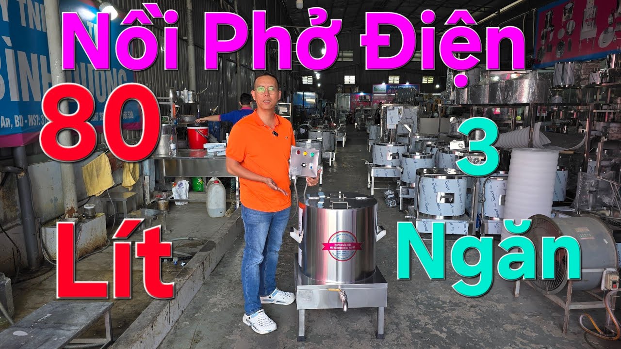Nồi Phở Điện 80 lít  ba ngăn cách thủy. Nồi Phở Điện Bé Bầu Bình Dương. 