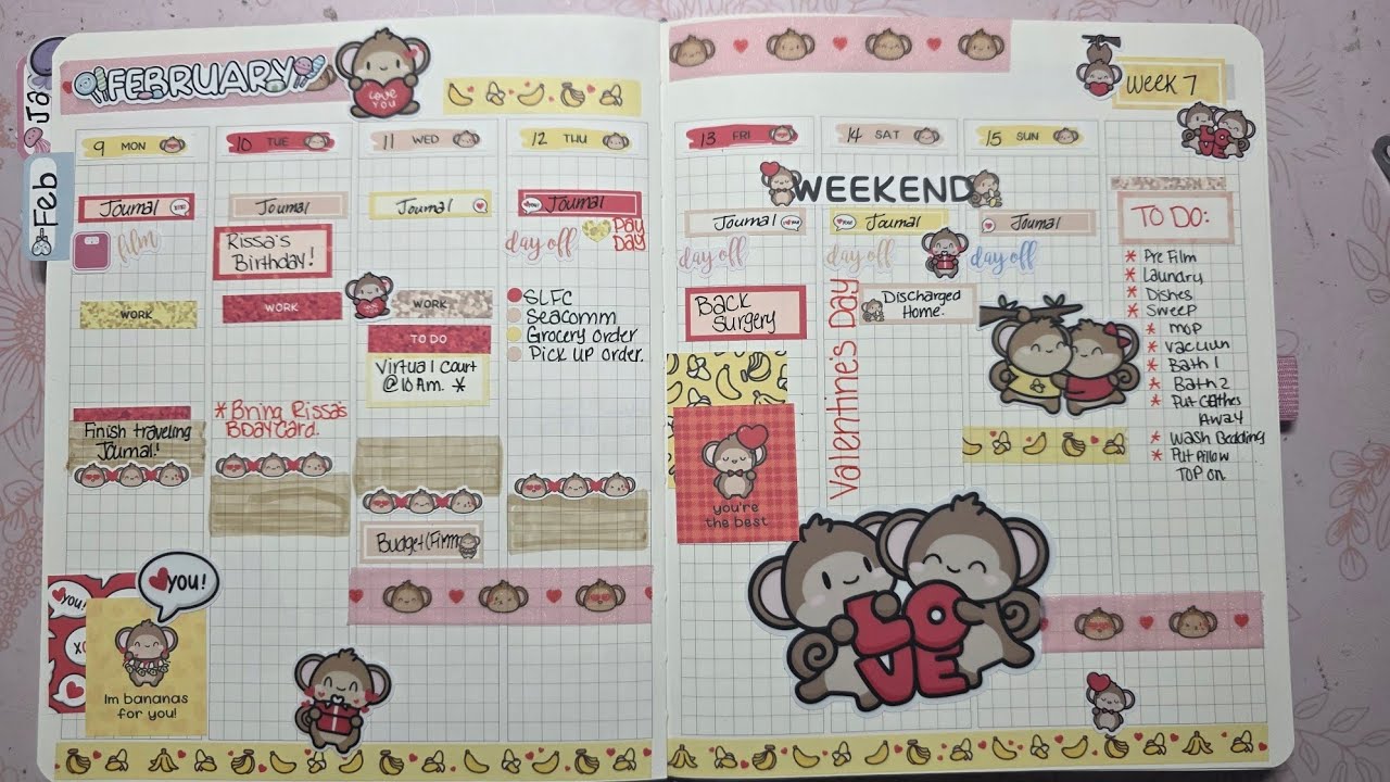 Plan week 7 in my Hubman & Chubgirl planner 