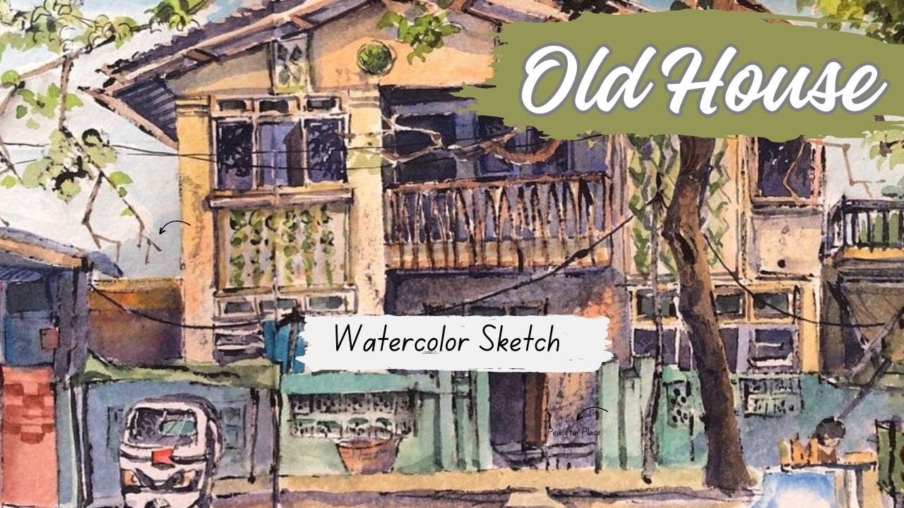 Old House / Urban Sketch / watercolor sketch / sketchbook / twig and ink sketch