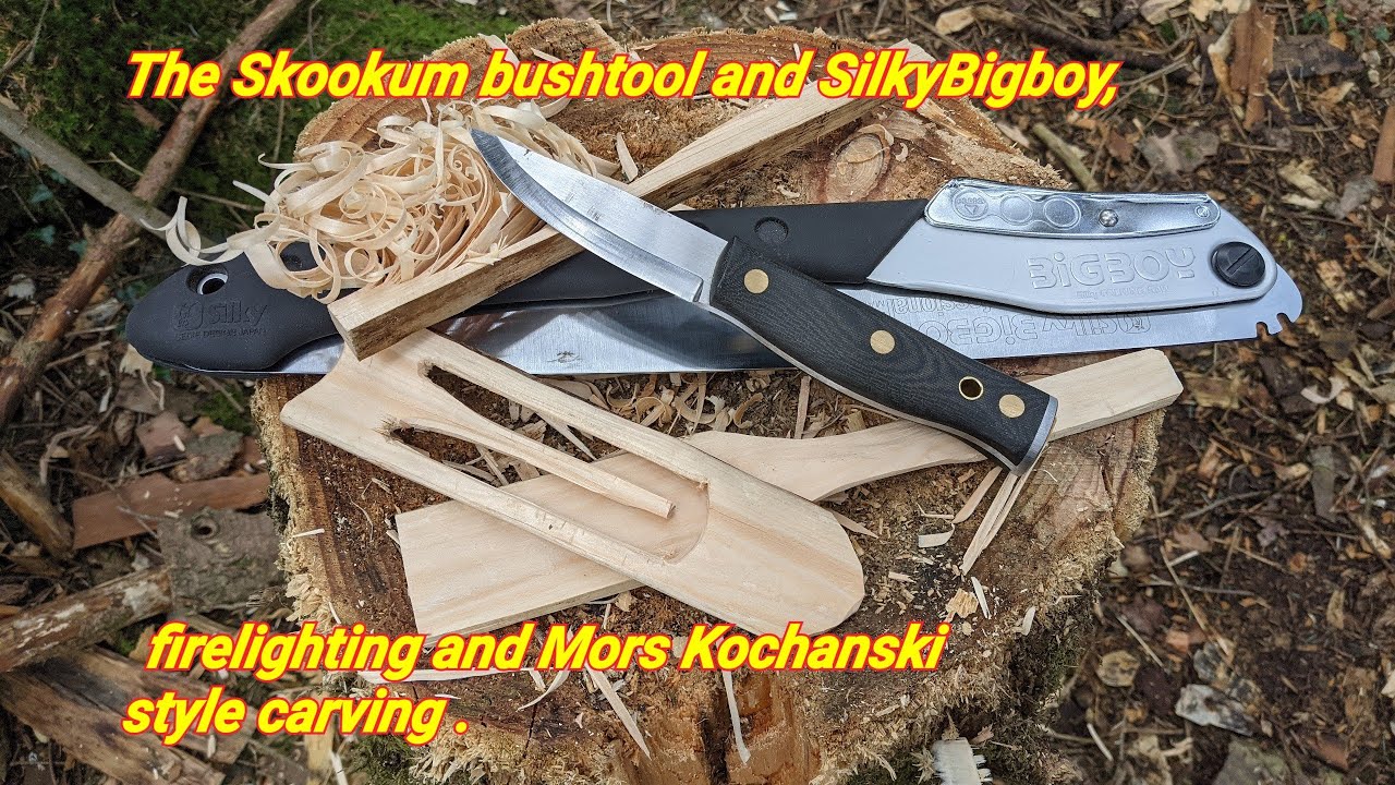 The Skookum bushtool, In use, Mors Kochanski style.