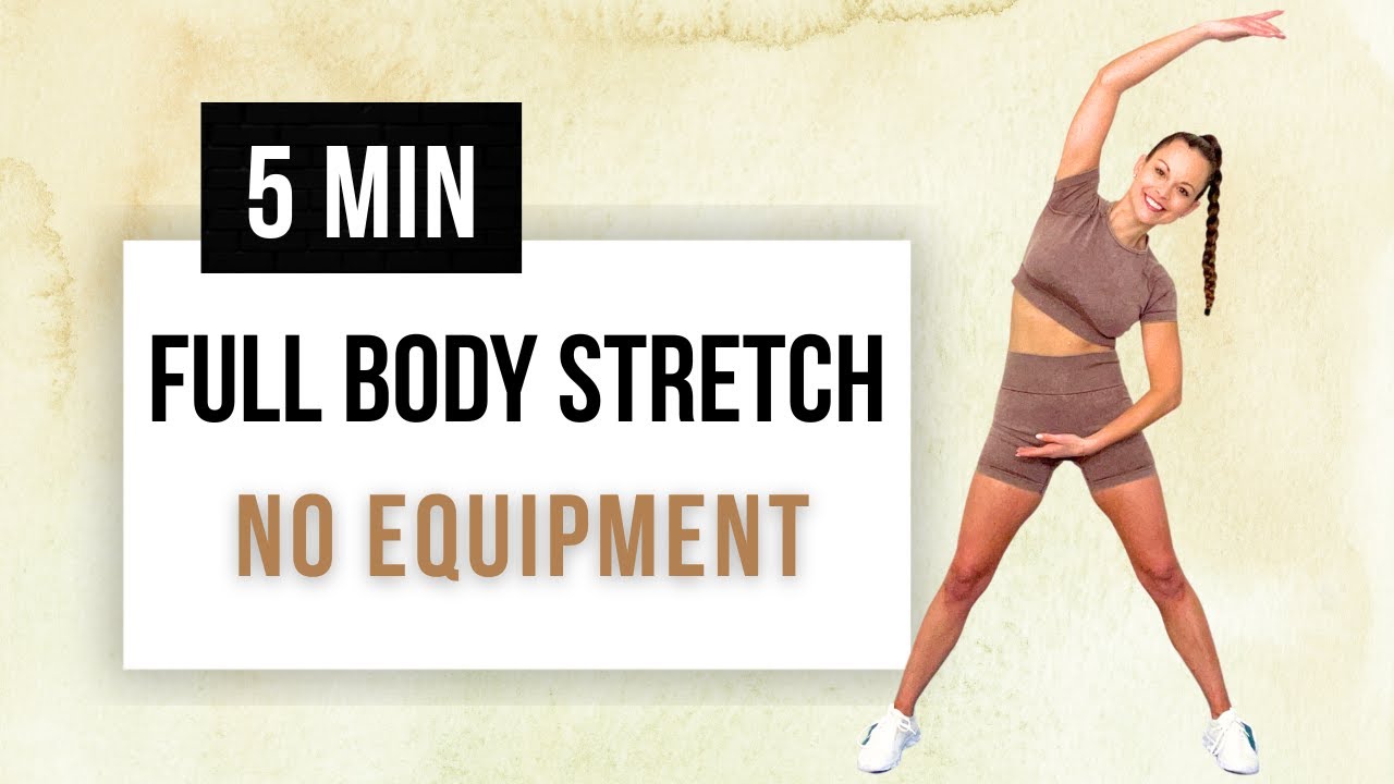 5 Min Full Body Stretch - Daily Flexibility Routine - No Equipment - At-Home Workout Fitness