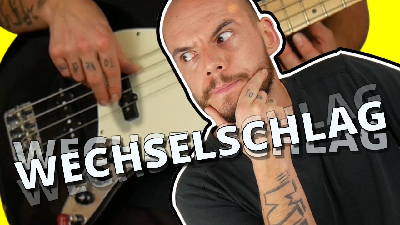 Gleichmäßig mit zwei Fingern anschlagen - E-Bass Wechselschlag