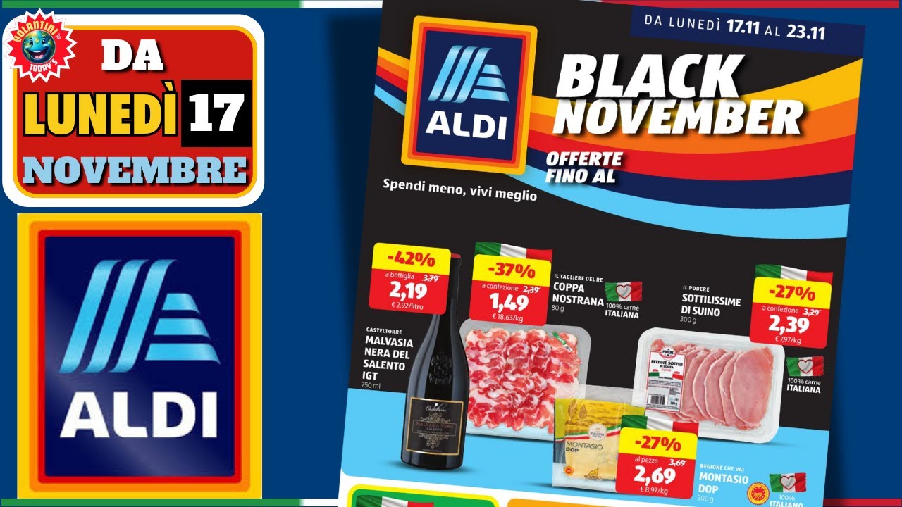 Volantino ALDI dal 17 al 23 novembre #anteprima 🛒 Black November 🟩⬜️🟥 Offerte e Promo