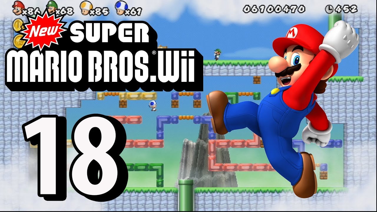 New Super Mario Bros. Wii - Часть 18 (4 игрока, 2018)