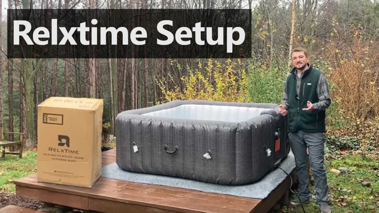 Relxtime Square Inflatable Hot Tub Complete Setup - Review