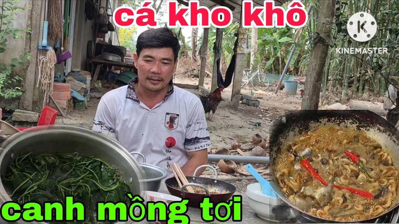 Cá kho khô canh rau mồng tơi quá đã. Hai tâm đặc sản miền tây 