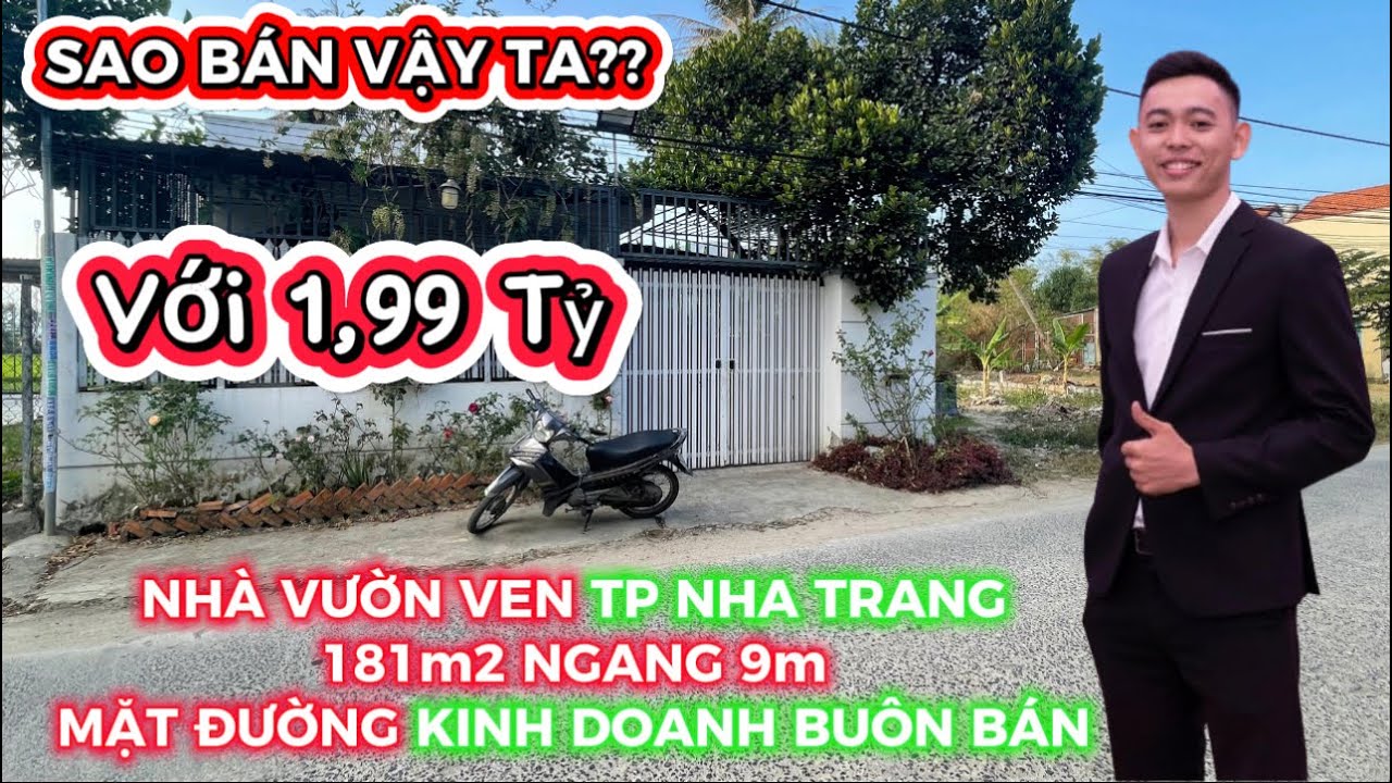 ( ĐÃ BÁN ) Tại sao Nhà vườn 181m2 ven tp Nha Trang mặt đường kinh doanh lại có giá 1,99 Tỷ | Hồng Ân