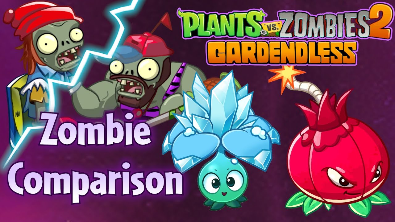 Zombie comparison & overpowered Atomic Bombegrenate, Ice Bloom & more! | PvZ 2 Gardendless