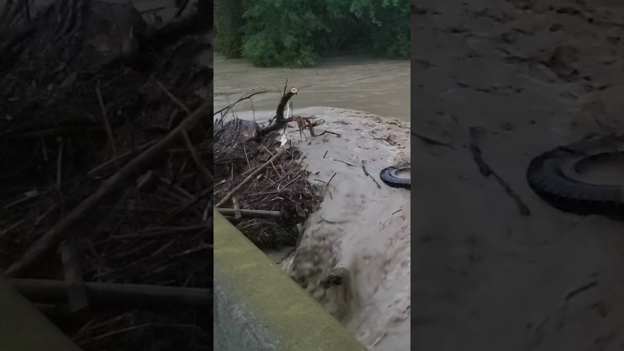 Flood Debris Get Caught Under Bridge #nature #flood #severeweather #storms