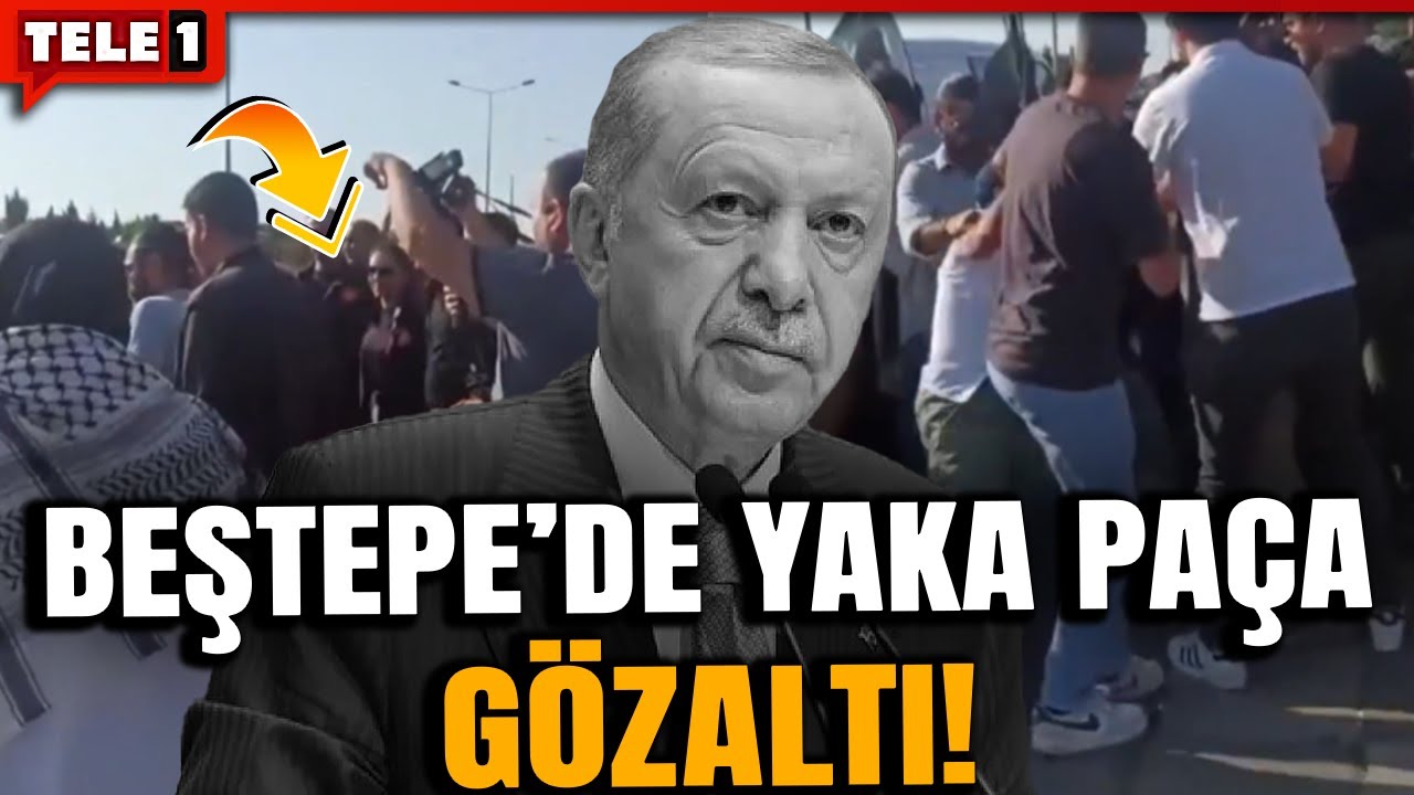 Külliye önünde Erdoğan'a İsrail protestosu! Filistin için mektup vermek isteyenler gözaltında!
