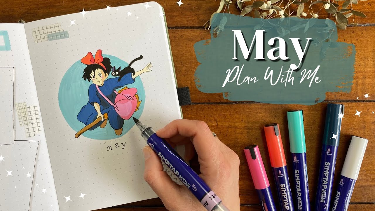 PLAN WITH ME! 🎀 May Bullet Journal Set Up | Kiki's Delivery Service Theme ft. Arrtx