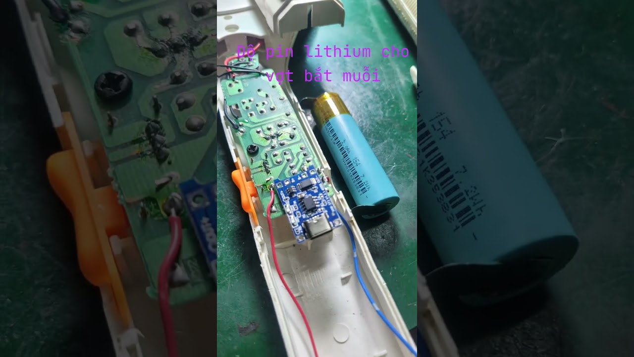 Độ Pin Lithium 18650 Cho Vợt Bắt Muỗi