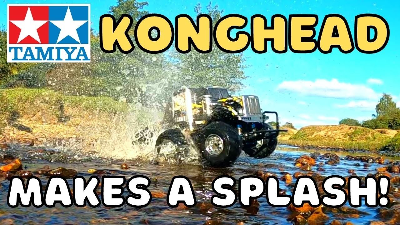 Tamiya Konghead Makes a Splash! 4000kv brushless 6WD Monster Truck in Action