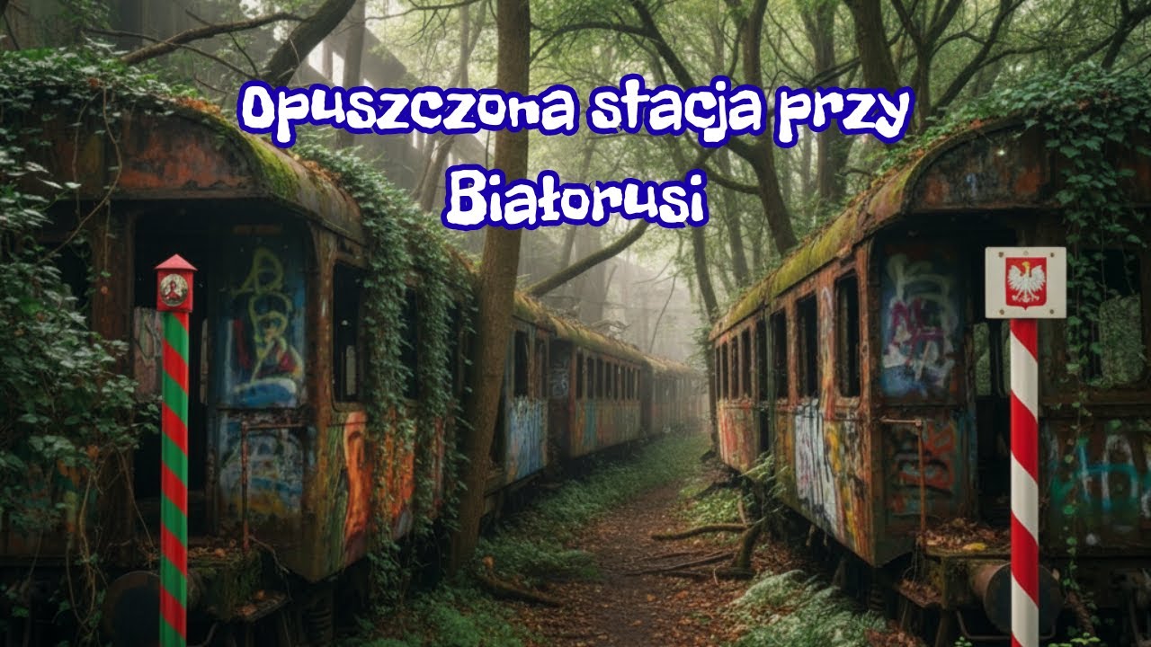 Opuszczona stacja z wagonami kolejowymi w lesie przy granicy z Białorusią - Urbex