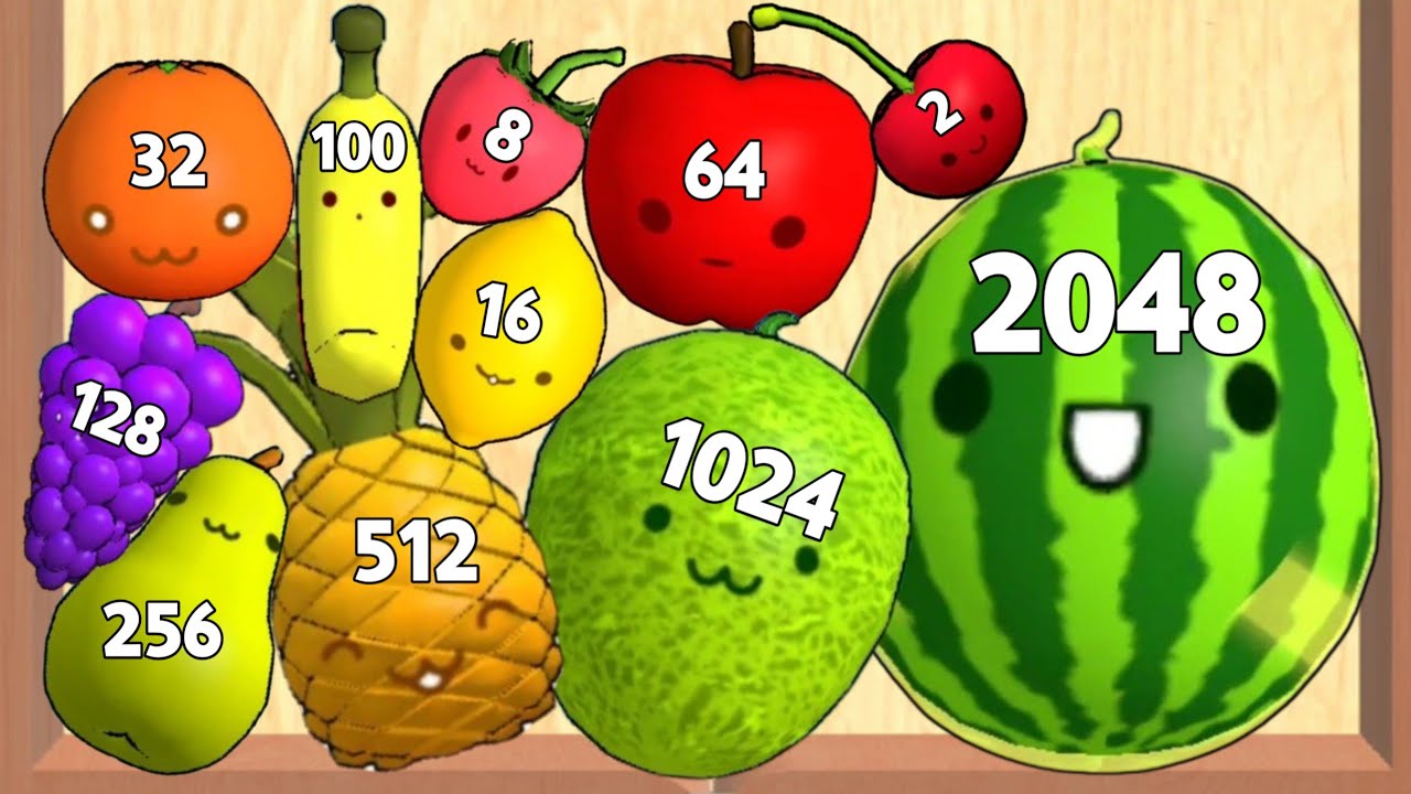 WATERMELON GAME 3D - ASMR Gameplay (Fruits Evolution, Level Up Merge Suika Balls 2048)