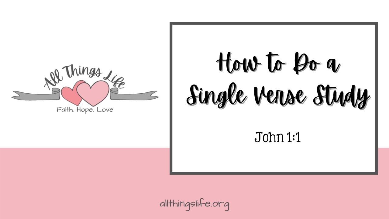 Single Verse Study of John 1:1