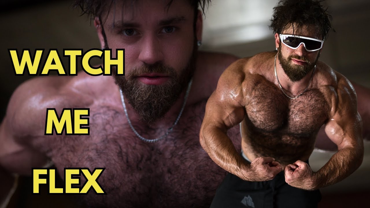Big Hairy Muscle Chest and Back Pump Flexing