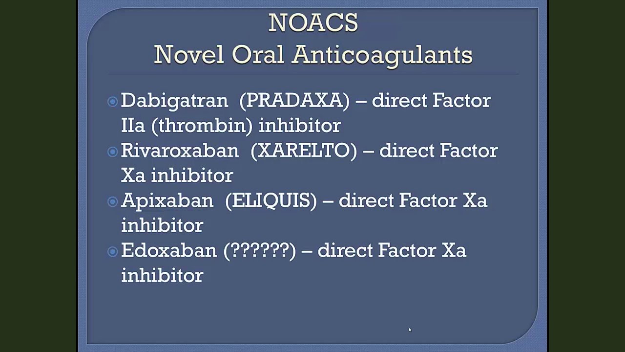 Dr. William W. Wilson Talk 1 on Novel Oral Anticoagulants