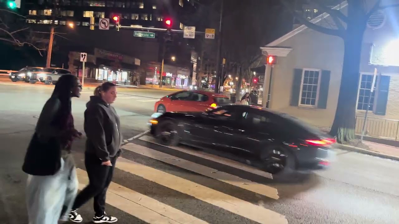 Washington DC Walking Tour: Friday Night, Wisconsin Ave, Bethesda, MD