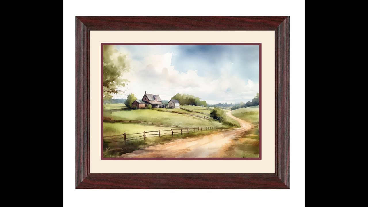 Digital Country Farm Painting - Modern Farmhouse Decor for Rustic Chic Homes