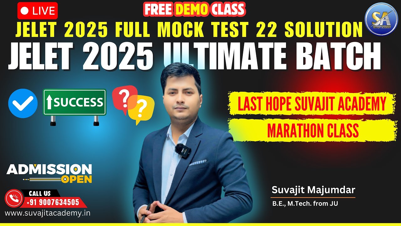 Part2 JELET 2025 Full Mock Test 22 Solution | Free Demo Class | Jelet 2025 Ultimate Batch