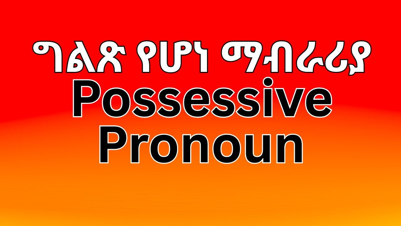 possessive pronoun
