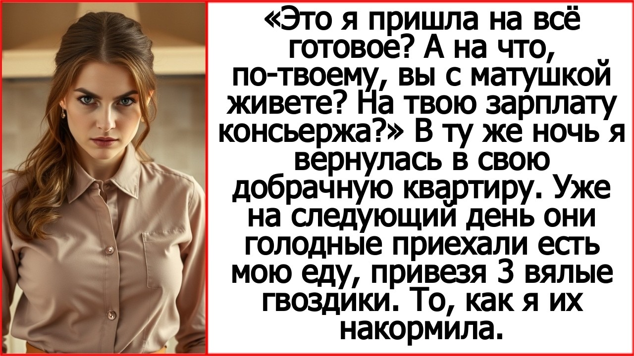 Это я пришла на всё готовое? А на что, по-твоему, вы с матушкой живете? На твою зарплату консьержа?