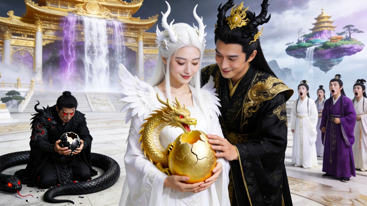 転生後、冷酷な黒竜の元カレと別れて竜王の元へ逃げ、甘やかされて小さな金色の竜を産みました！