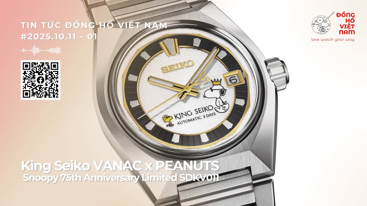 King Seiko Vanac SDKV011: Snoopy Đội Vương Miện 👑! Peanuts 75th JDM LE 150 Chiếc. (Cal 8L45) ⌚#DHVN
