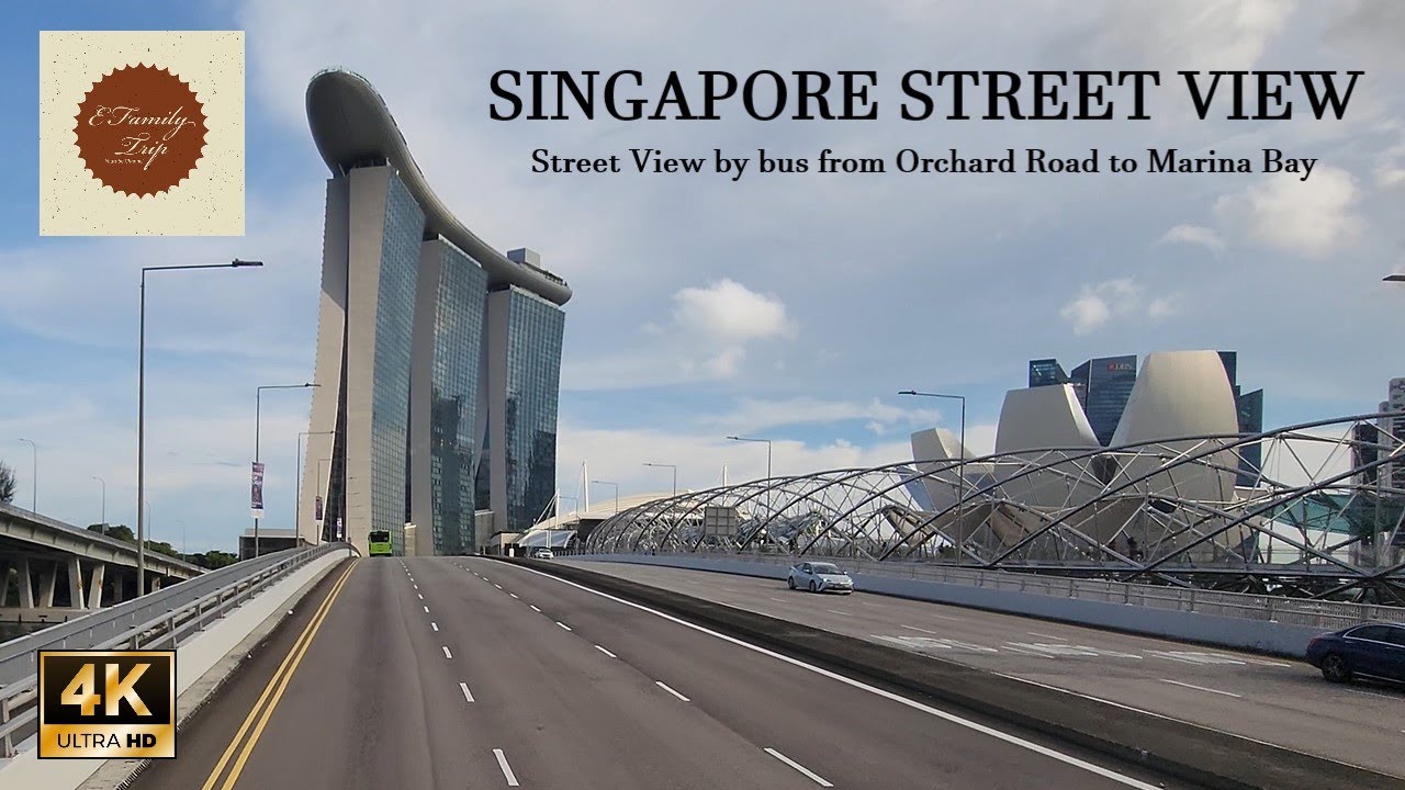Singapore Street View by bus from Orchard Road to Marina Bay