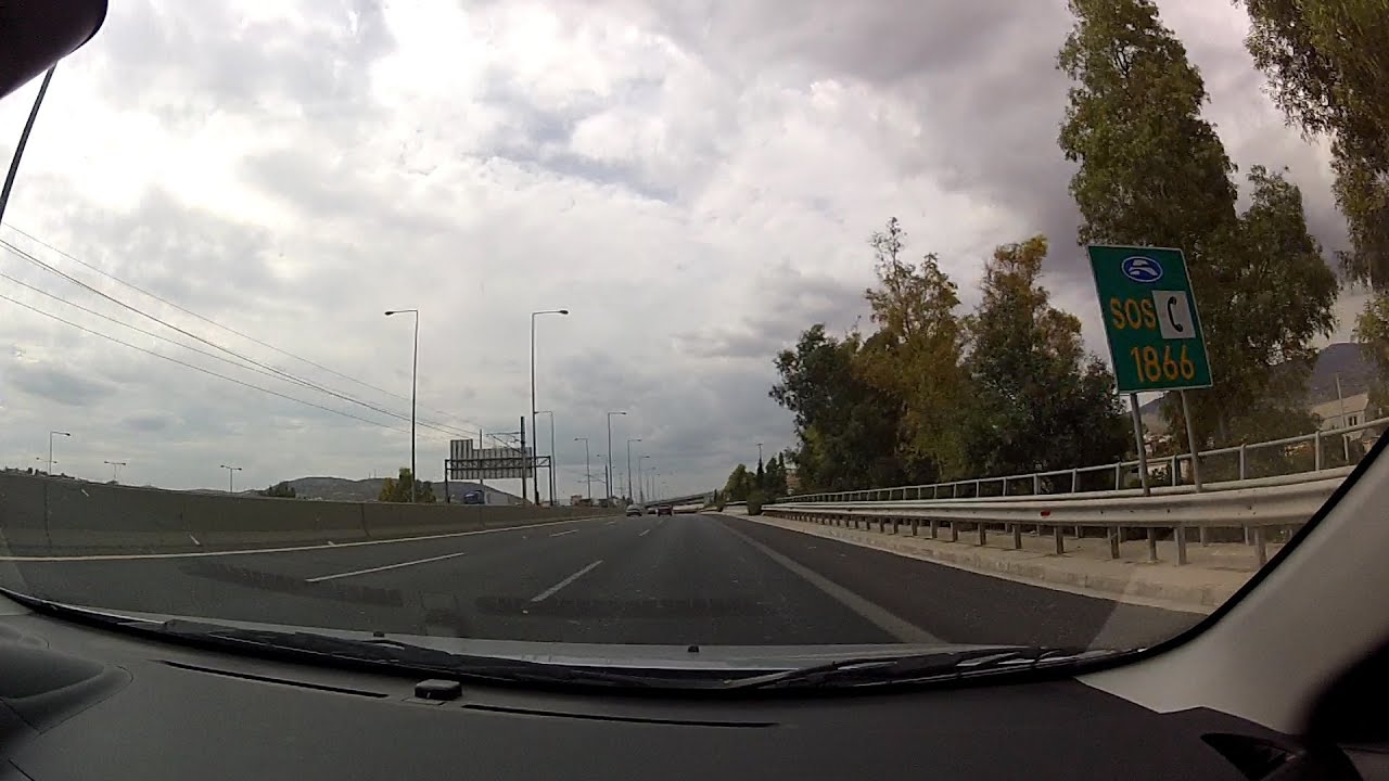Driving on Attiki Odos and Olympia Odos (Motorway 8) towards Corinthos - onboard camera