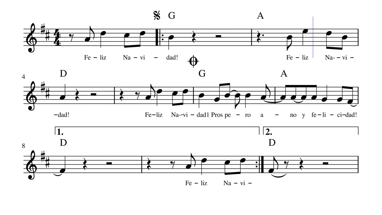 Feliz Navidad - Partitura para Clarinete in C + Lyric