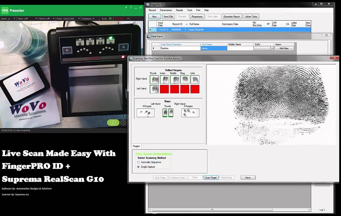 Livescan Fingerprinting Made Easy Using Suprema RealScan G10 & FingerPRO ID