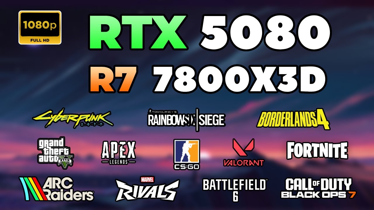 RTX 5080 + Ryzen 7 7800X3D : Test in 12 Games in 2026 | 1080p | Is the CPU Good Enough?