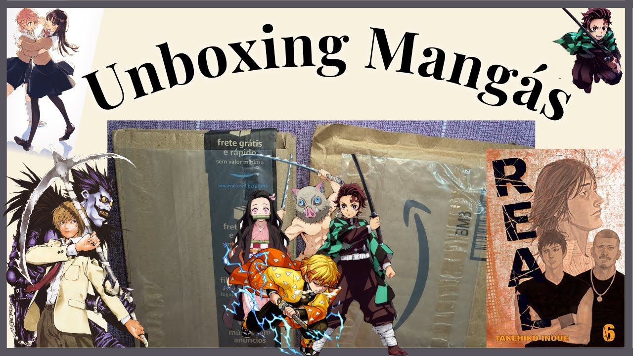 Unboxing de Mangás - Demon Slayer, Real, Death Note e Bloom Into You | Compras Amazon