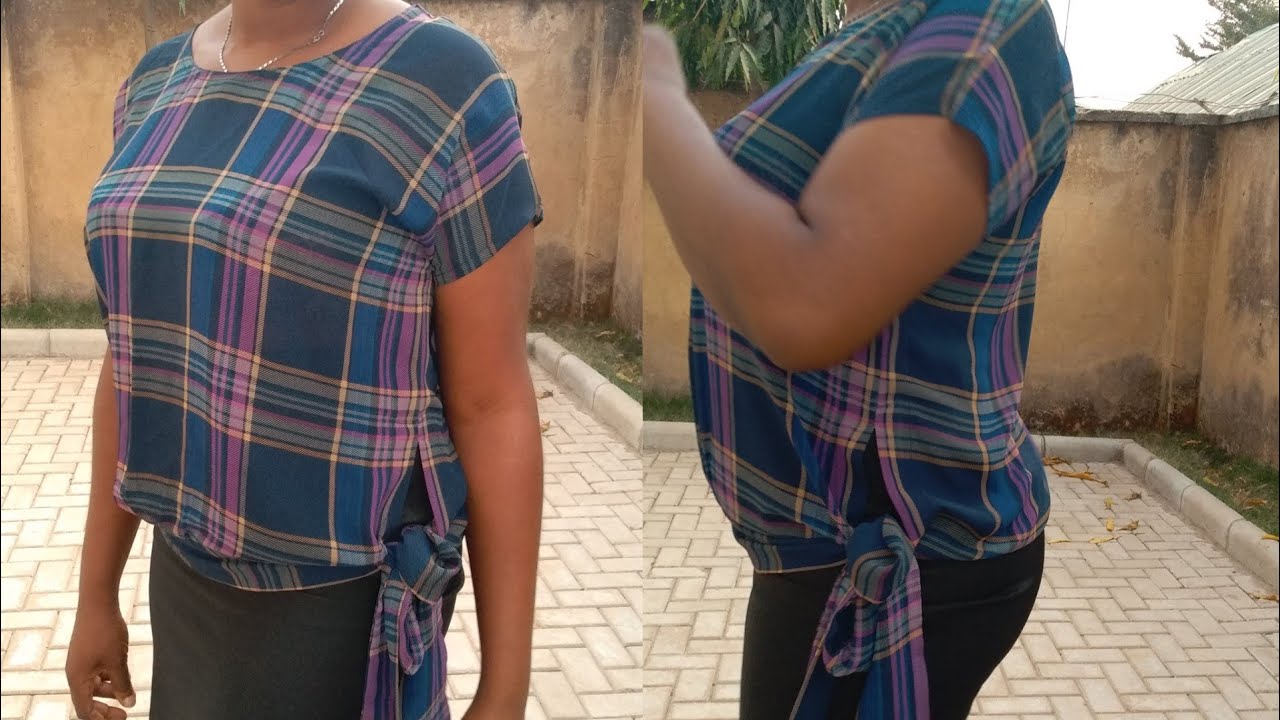 How to cut and sew a beautiful chiffon top with a waist band(the needle woman tailor class)